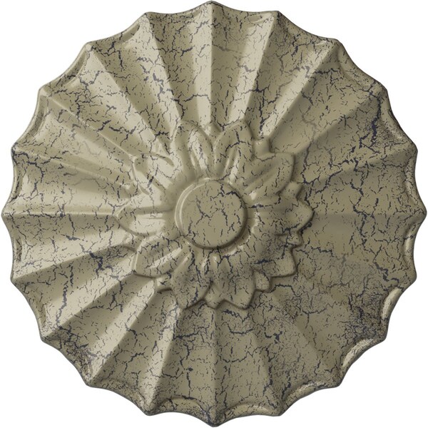 Ekena Millwork Shakuras Ceiling Medallion (Fits Canopies up to 1 3/8"), 9"OD x 1 3/8"P, Castle Stone Crackle CM09SHCSC - main
